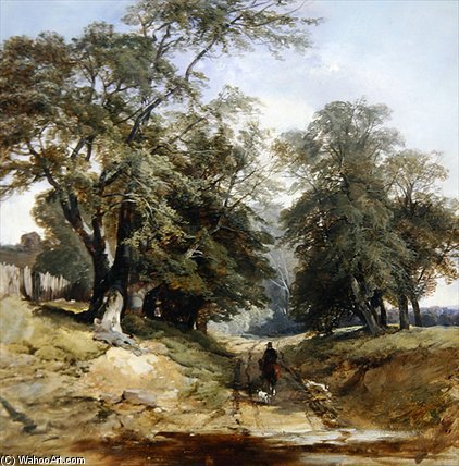 WikiOO.org - Encyclopedia of Fine Arts - Målning, konstverk John Middleton - A Landscape With A Horseman