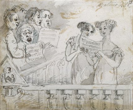 Wikioo.org - The Encyclopedia of Fine Arts - Painting, Artwork by John Nixon - Oratorio Performance At The Drury Lane Theatre