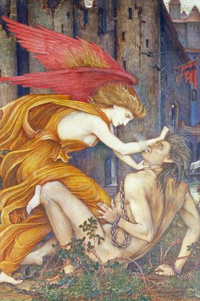 Wikioo.org - The Encyclopedia of Fine Arts - Painting, Artwork by John Roddam Spencer Stanhope - Knowledge Strangling Ignorance