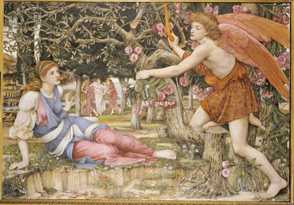 Wikioo.org - The Encyclopedia of Fine Arts - Painting, Artwork by John Roddam Spencer Stanhope - Love And The Maiden -