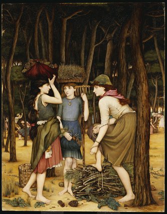 WikiOO.org - Encyclopedia of Fine Arts - Festés, Grafika John Roddam Spencer Stanhope - Pine Woods At Viareggio