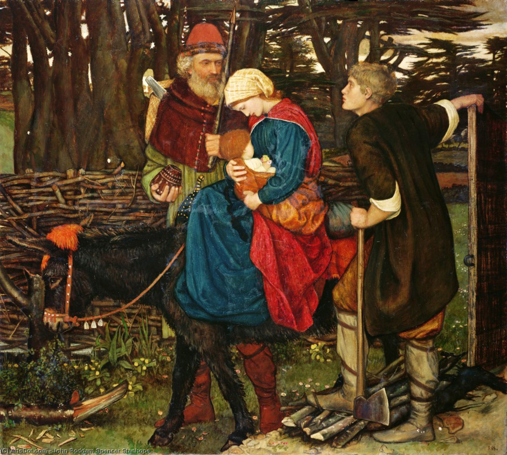 Wikioo.org - The Encyclopedia of Fine Arts - Painting, Artwork by John Roddam Spencer Stanhope - The Holy Family