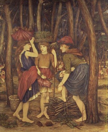Wikioo.org - สารานุกรมวิจิตรศิลป์ - จิตรกรรม John Roddam Spencer Stanhope - The Pine Woods