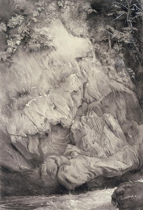 Wikioo.org - The Encyclopedia of Fine Arts - Painting, Artwork by John Ruskin - Study Of Gneiss Rock