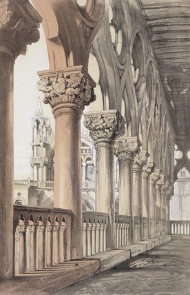 WikiOO.org - Encyclopedia of Fine Arts - Festés, Grafika John Ruskin - The Ducal Palace