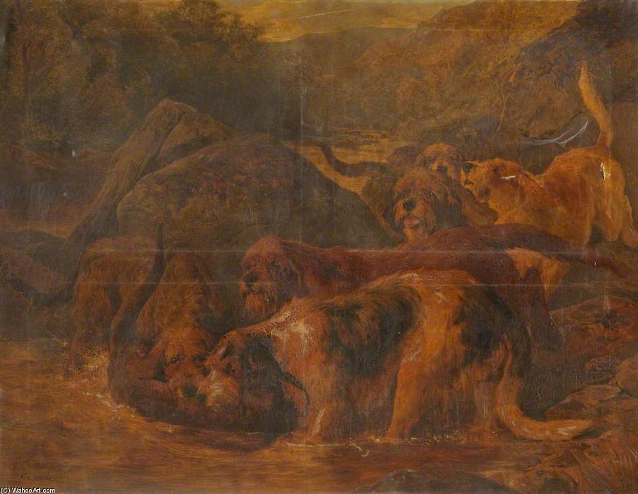 Wikioo.org - The Encyclopedia of Fine Arts - Painting, Artwork by John Sargeant Noble - Death Of The Otter