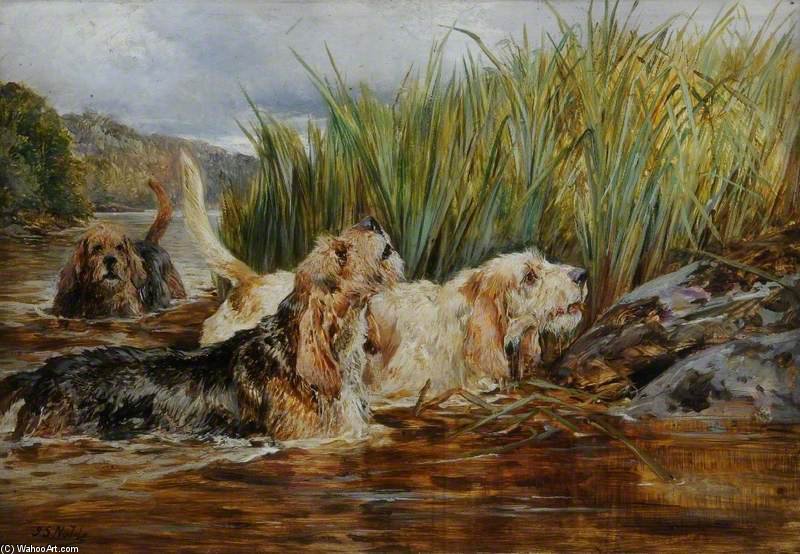 Wikioo.org - The Encyclopedia of Fine Arts - Painting, Artwork by John Sargeant Noble - Otter Hunting