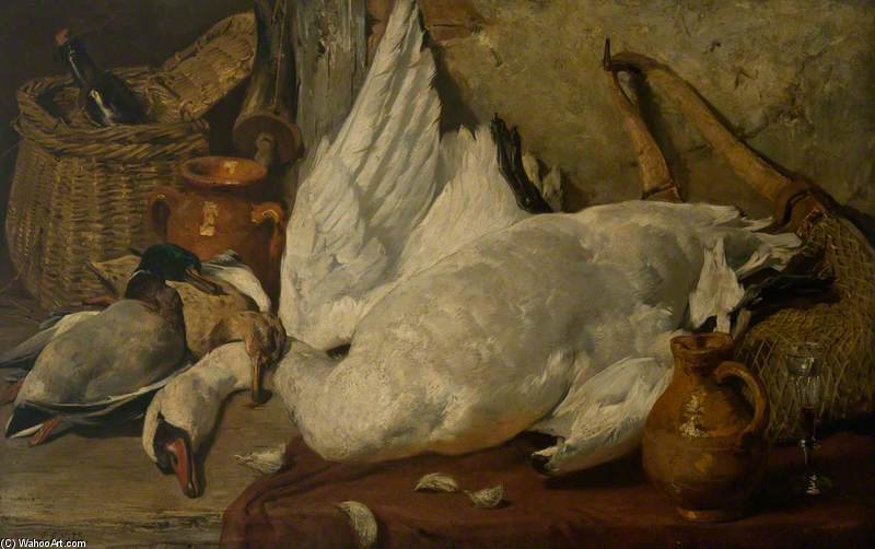 Wikioo.org - The Encyclopedia of Fine Arts - Painting, Artwork by John Sargeant Noble - Still Life With A Dead Swan