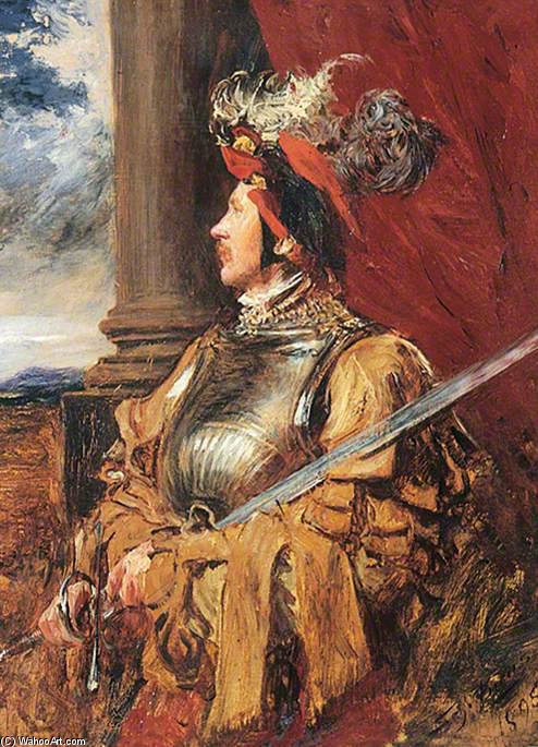 Wikioo.org - The Encyclopedia of Fine Arts - Painting, Artwork by John Seymour Lucas - S. J. Whawell In Landsknecht Armour
