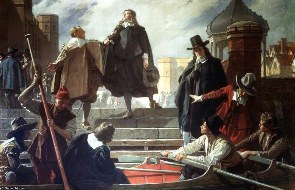 WikiOO.org - Encyclopedia of Fine Arts - Maleri, Artwork John Seymour Lucas - The Flight Of The Five Members