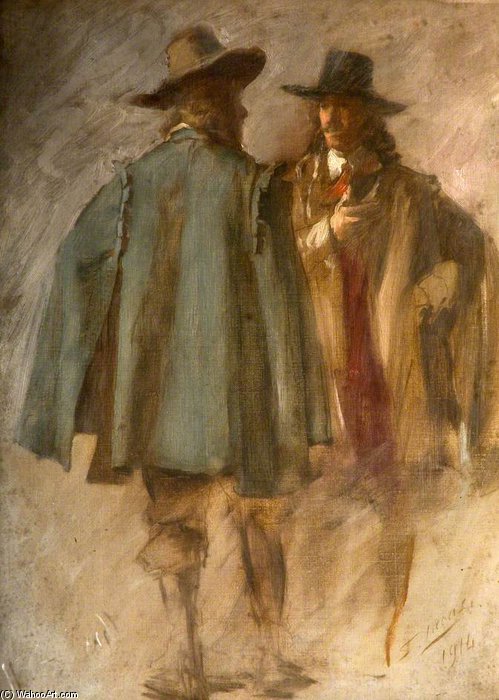 WikiOO.org - Encyclopedia of Fine Arts - Maľba, Artwork John Seymour Lucas - Two Standing Men