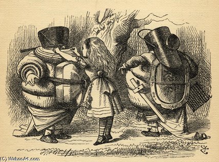 WikiOO.org - Encyclopedia of Fine Arts - Maľba, Artwork John Tenniel - The Battle Over The Rattle