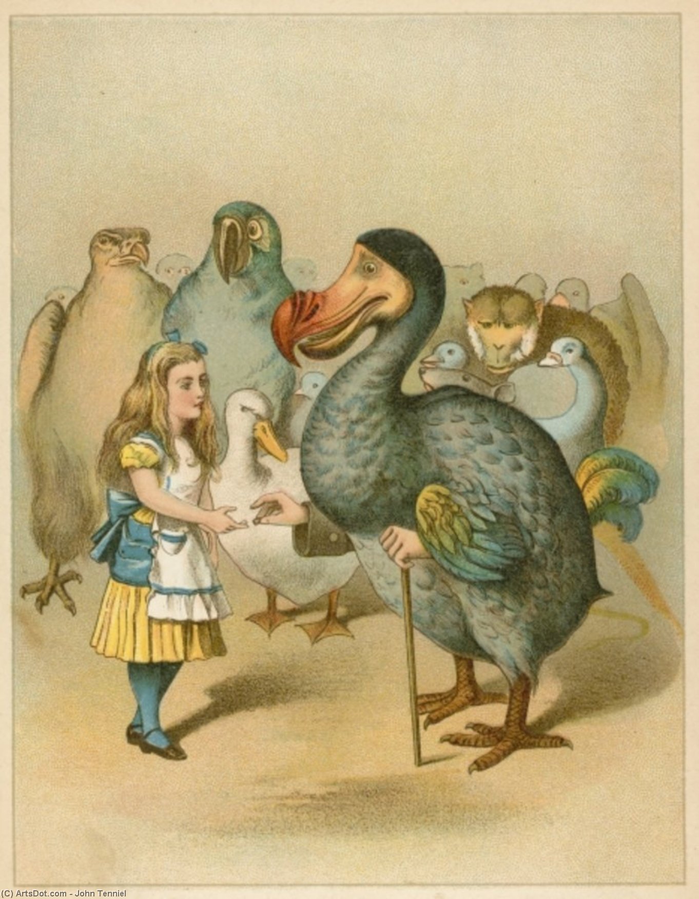 WikiOO.org - Enciclopédia das Belas Artes - Pintura, Arte por John Tenniel - The Dodo Solemnly Presented The Thimble From Alice's
