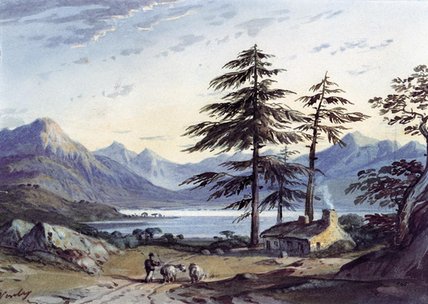 WikiOO.org - Güzel Sanatlar Ansiklopedisi - Resim, Resimler John Varley I (The Older) - Lake Scene
