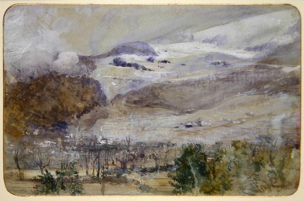 Wikioo.org - The Encyclopedia of Fine Arts - Painting, Artwork by John William Inchbold - Swiss Valley Landscape