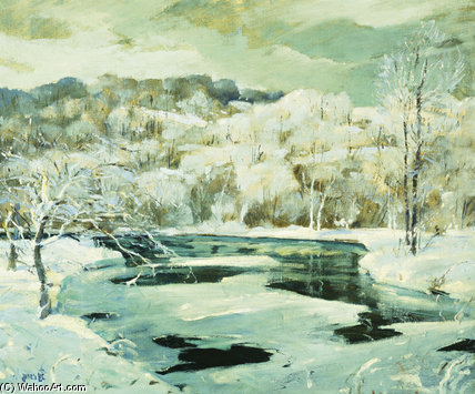 WikiOO.org - Enciclopedia of Fine Arts - Pictura, lucrări de artă Jonas Lie - Frosted Trees