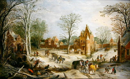 Wikioo.org - The Encyclopedia of Fine Arts - Painting, Artwork by Joos De Momper - A Winter Landscape