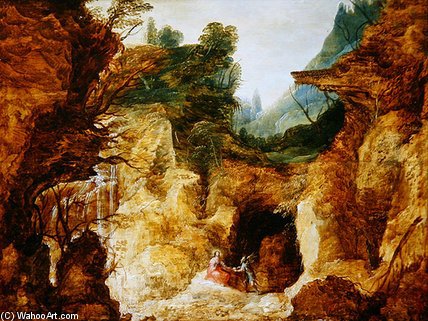 WikiOO.org - Enciklopedija dailės - Tapyba, meno kuriniai Joos De Momper - The Temptation Of Christ