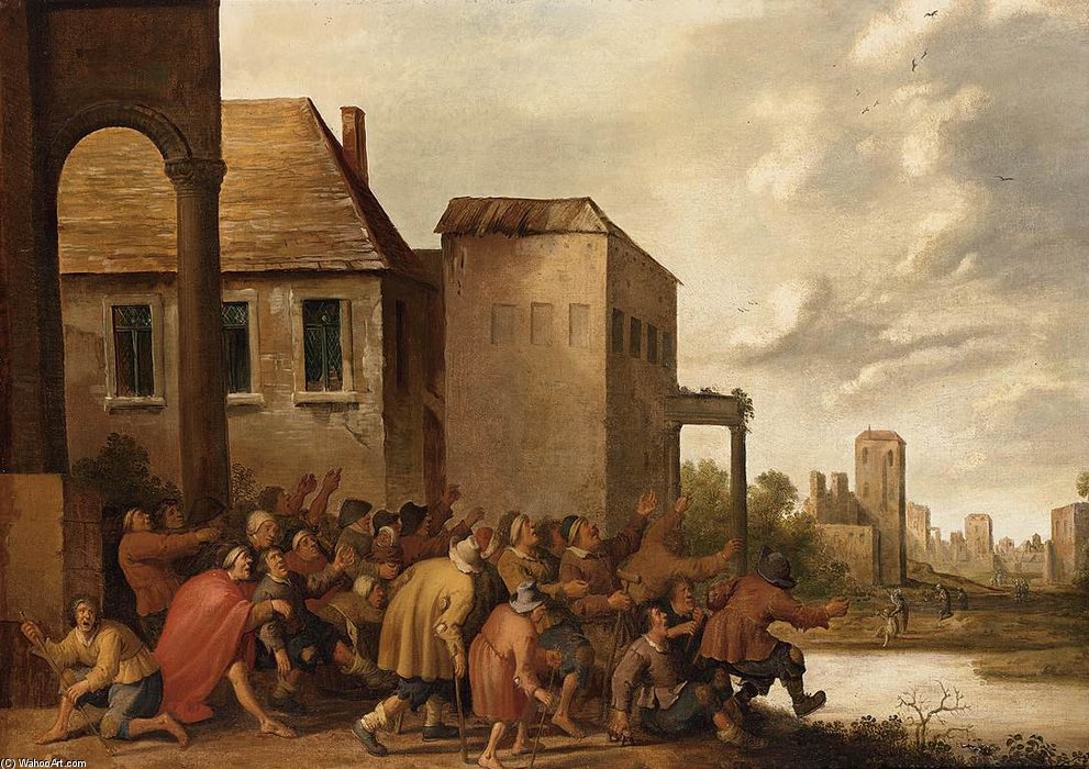 Wikioo.org - The Encyclopedia of Fine Arts - Painting, Artwork by Joost Cornelisz Droochsloot - The Pool Of Bethesda