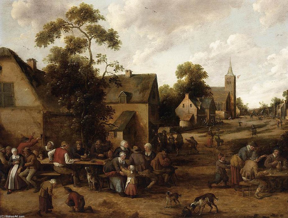 Wikioo.org - The Encyclopedia of Fine Arts - Painting, Artwork by Joost Cornelisz Droochsloot - Village Scene