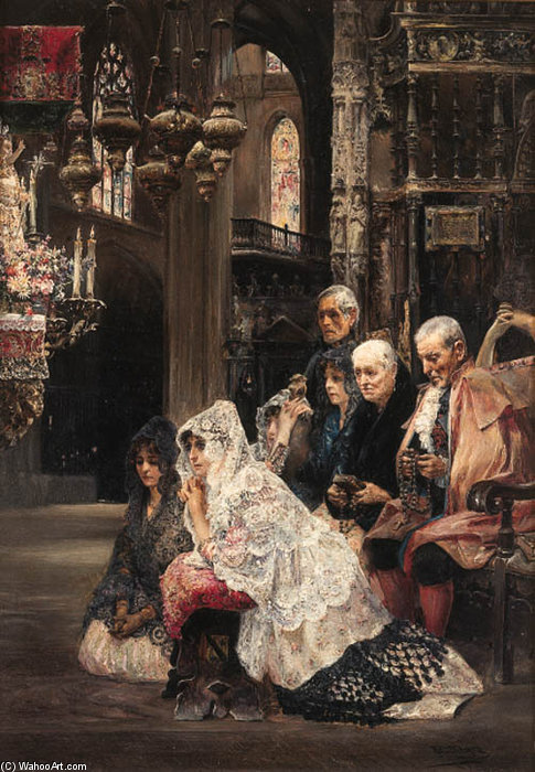 WikiOO.org - אנציקלופדיה לאמנויות יפות - ציור, יצירות אמנות Jose Gallegos Y Arnosa - The Wedding Ceremony