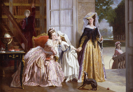 Wikioo.org - The Encyclopedia of Fine Arts - Painting, Artwork by Joseph Caraud - A Parting Kiss