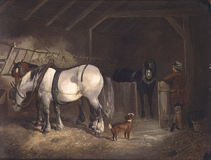 Wikioo.org - The Encyclopedia of Fine Arts - Painting, Artwork by Joseph Clark - A Stable Interior