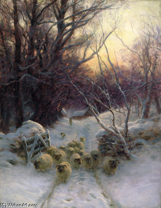 Wikioo.org - The Encyclopedia of Fine Arts - Painting, Artwork by Joseph Farquharson - The Sun Had Closed The Winter Day