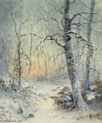 Wikioo.org - The Encyclopedia of Fine Arts - Painting, Artwork by Joseph Farquharson - Winter Breakfast