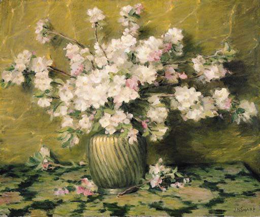 Wikioo.org - The Encyclopedia of Fine Arts - Painting, Artwork by Joseph Henry Sharp - Apple Blossoms