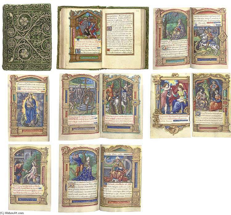 Wikioo.org - The Encyclopedia of Fine Arts - Painting, Artwork by Joseph Henry Sharp - Book Of Hours, Use Of Sarum, In Latin And English, Illuminated Manuscript On Vellum
