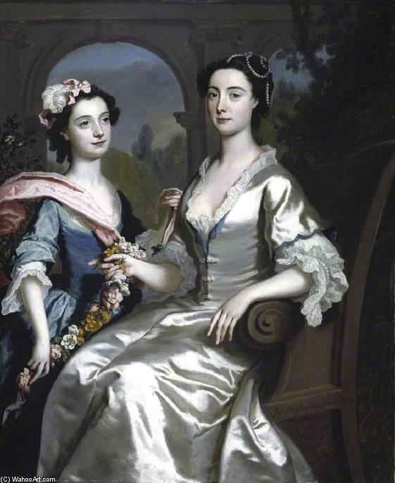 Wikioo.org - The Encyclopedia of Fine Arts - Painting, Artwork by Joseph Highmore - Mrs Elizabeth Birch And Her Daughter