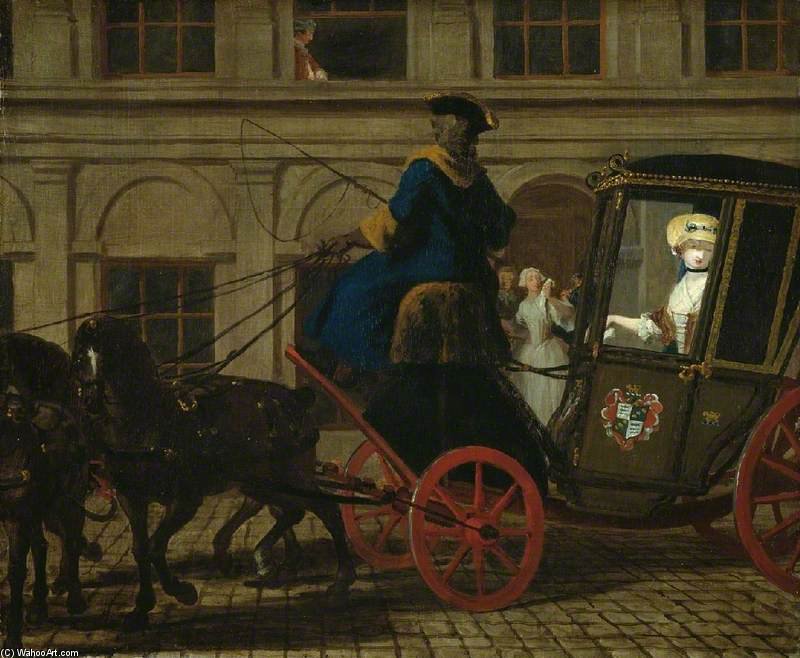 Wikioo.org - The Encyclopedia of Fine Arts - Painting, Artwork by Joseph Highmore - Pamela Leaves Mr B.'s House In Bedfordshire