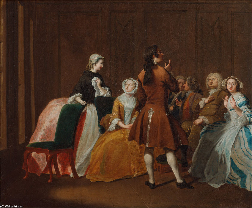 Wikioo.org - The Encyclopedia of Fine Arts - Painting, Artwork by Joseph Highmore - The Harlowe Family, From Samuel Richardson's