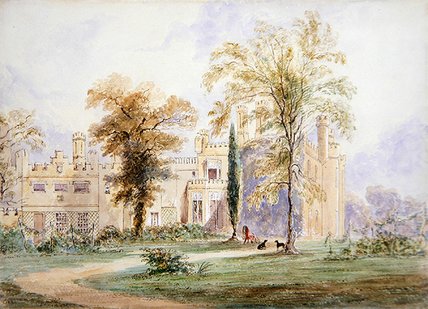 WikiOO.org - Encyclopedia of Fine Arts - Maalaus, taideteos Joseph Murray Ince - An Unidentified Gothic Mansion