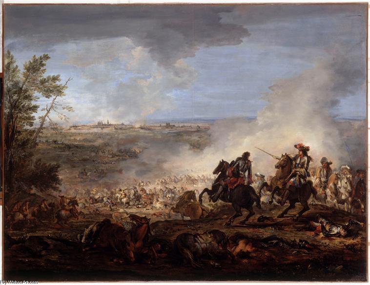 Wikioo.org - The Encyclopedia of Fine Arts - Painting, Artwork by Joseph Parrocel - Louis Xiv Of France And His Troops Approaching Maastricht