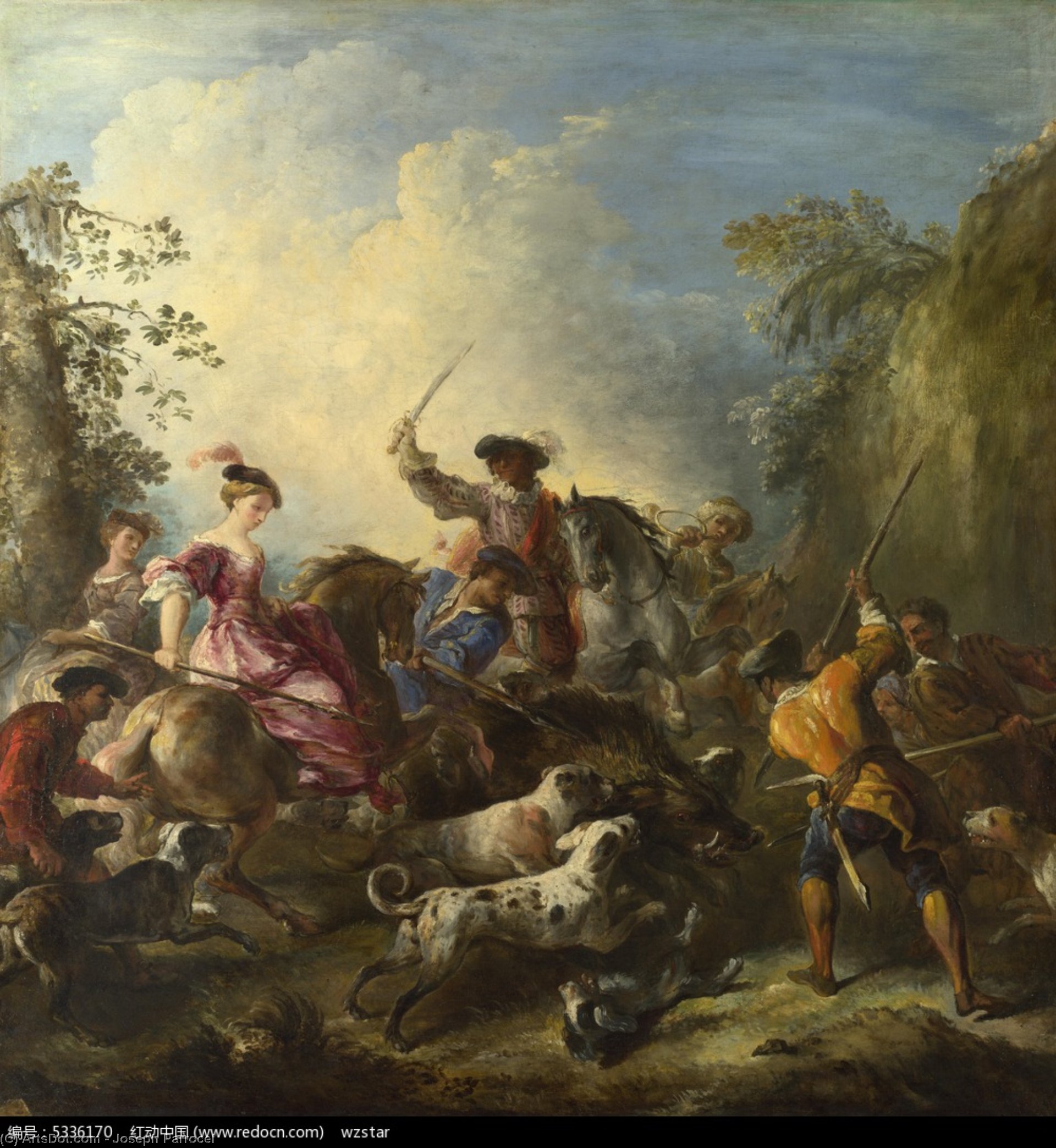 WikiOO.org - Encyclopedia of Fine Arts - Schilderen, Artwork Joseph Parrocel - The Boar Hunt