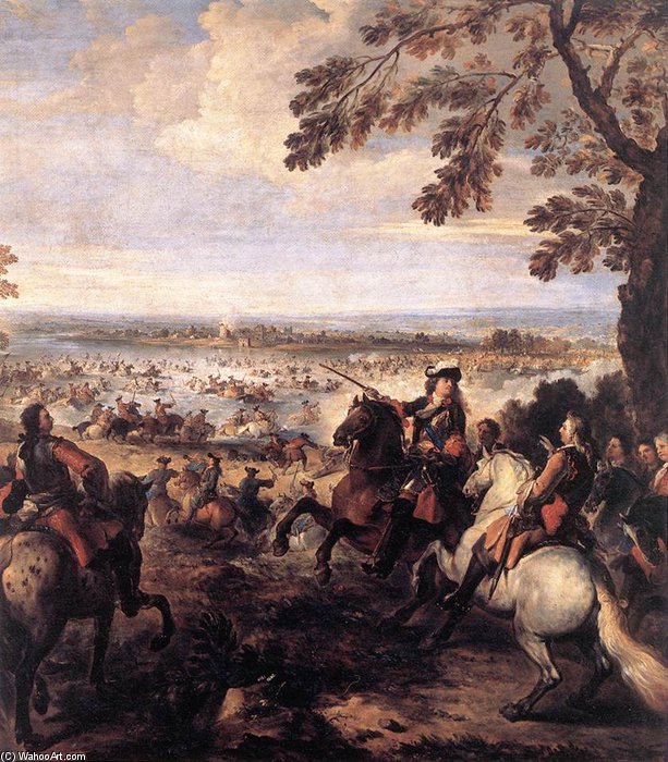 Wikioo.org – L'Encyclopédie des Beaux Arts - Peinture, Oeuvre de Joseph Parrocel - le passage de l Rhin par l Armée de louis xiv