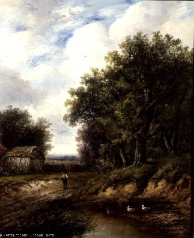 WikiOO.org - Encyclopedia of Fine Arts - Lukisan, Artwork Joseph Thors - The Path By The Pond