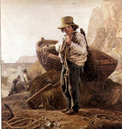 Wikioo.org - The Encyclopedia of Fine Arts - Painting, Artwork by Joshua Cristall - The Young Fisherboy