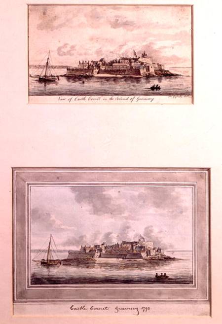 WikiOO.org - Encyclopedia of Fine Arts - Maleri, Artwork Joshua Gosselin - Two Views Of Castle Cornet, Guernsey (pen