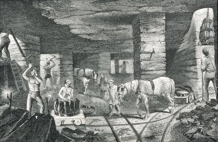 WikiOO.org - Εγκυκλοπαίδεια Καλών Τεχνών - Ζωγραφική, έργα τέχνης Josiah Wood Whymper - English Coal Mine From 'cyclopaedia Of Useful Arts