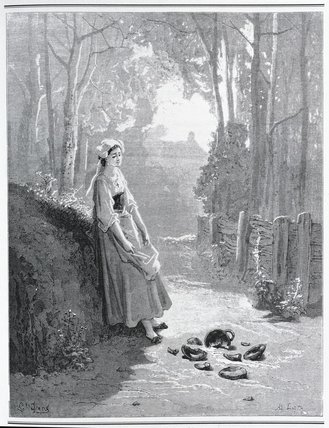 Wikioo.org - The Encyclopedia of Fine Arts - Painting, Artwork by Paul Gustave Doré - Illustration For The Milkmaid And The Milk Can