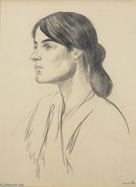 Wikioo.org - The Encyclopedia of Fine Arts - Painting, Artwork by Theophile Alexandre Steinlen - Portrait Drawing Of Suzanne Valadon