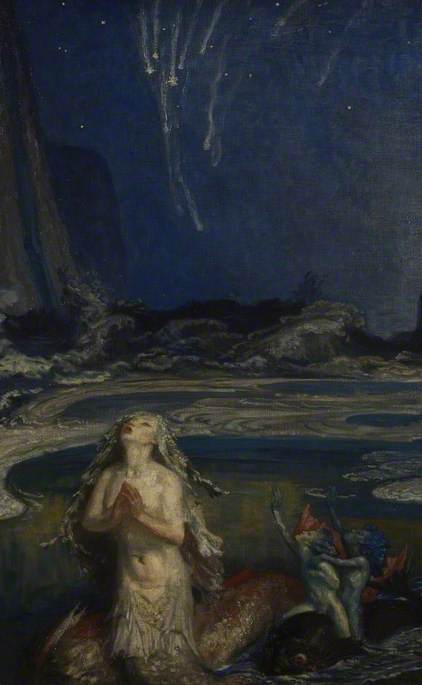WikiOO.org - Encyclopedia of Fine Arts - Maalaus, taideteos Robert Anning Bell - Mermaid And Sea
