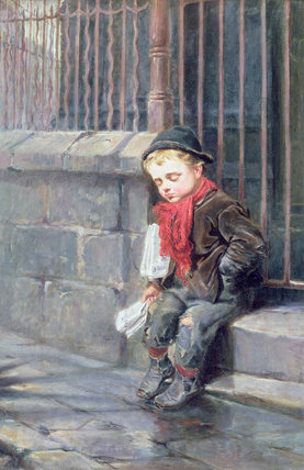 Wikioo.org - The Encyclopedia of Fine Arts - Painting, Artwork by Ralph Hedley - The News Boy