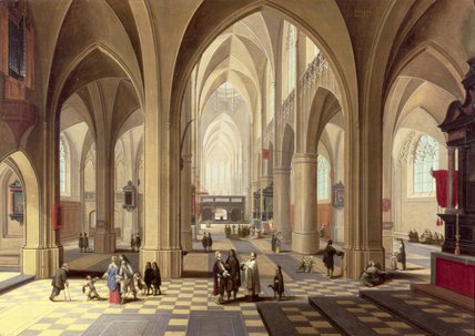 Wikioo.org - The Encyclopedia of Fine Arts - Painting, Artwork by Peeter Neeffs The Elder - Interior Of A Gothic Cathedral