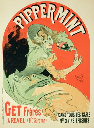 Wikoo.org - موسوعة الفنون الجميلة - اللوحة، العمل الفني Jules Cheret - Reproduction Of A Poster Advertising 'pippermint'