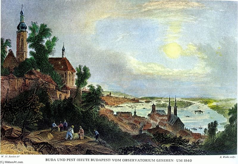 Wikioo.org – L'Enciclopedia delle Belle Arti - Pittura, Opere di William Henry Bartlett - Budapest