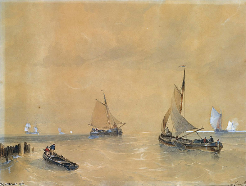 Wikioo.org - The Encyclopedia of Fine Arts - Painting, Artwork by Louis Meijer - Setting Sail